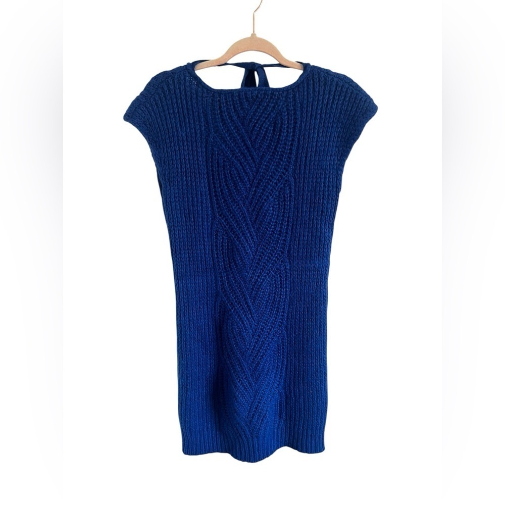 Sisley Cobalt Blue Mohair Wool Knit Sweater Dress